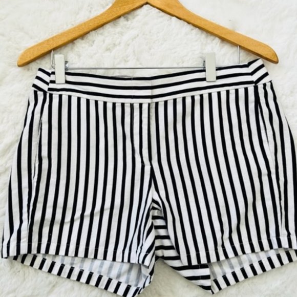 J. Crew Pants - SOLD J Crew Black and White Striped Mid Rise Chino Shorts - 4